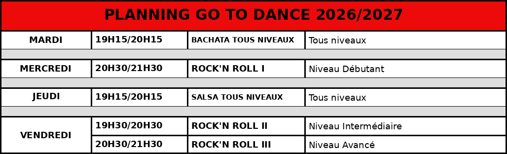 Planning Go To Dance 2026/2027